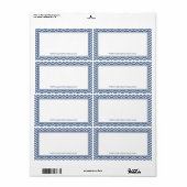Stylish Slate Blue Chevron Beautique Website Etiket (Full Sheet)