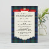 Stylish Smith Tartan Pset Custom Wedding Kaart (Staand voorkant)
