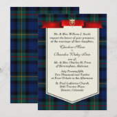 Stylish Smith Tartan Pset Custom Wedding Kaart (Voorkant / Achterkant)