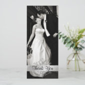 Stylish Snowflake Photo Weddenschap Hartelijk dank Kaart (Staand voorkant)