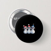 Stylish Snowmen In Winter Wonderland 3 Snowmen Fri Ronde Button 5,7 Cm (Voorkant /achterkant)