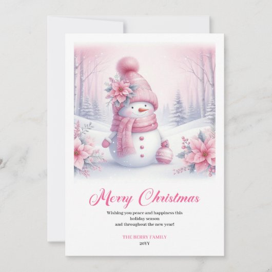 Stylish Snowy Forest Kids Digital Christmas Cards Feestdagenkaart (Voorkant)