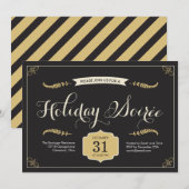 Stylish Soiree Holiday Party Invitation Kaart (Voorkant / Achterkant)