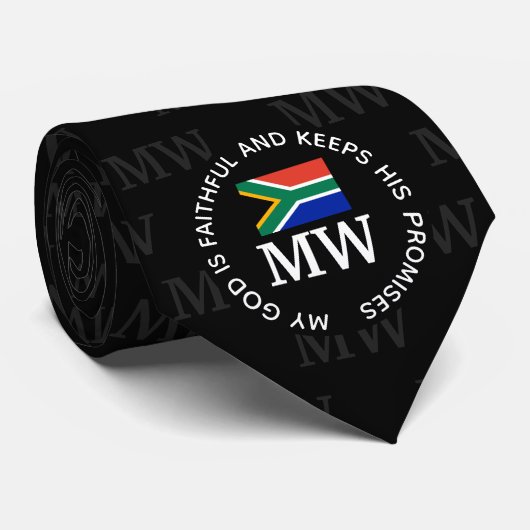 Stylish SOUTH AFRICA Monogram Stropdas (Opgerold)