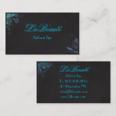 Stylish Spa Floral Blue Turquoise Visitekaartje (Voorkant / Achterkant)