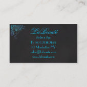 Stylish Spa Floral Blue Turquoise Visitekaartje (Achterkant)