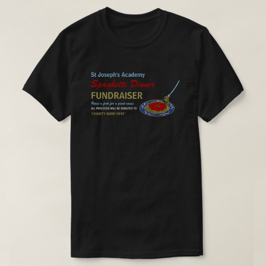 Stylish Spaghetti Dinner Fundraiser Event T-shirt (Design voorkant)