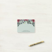 Stylish Spruce Red Poinsettia Kerstmis Post-it® Notes (Op bureau)
