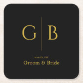 Stylish Square Paper Coasters for Wedding Events Kartonnen Onderzetters (Voorkant)
