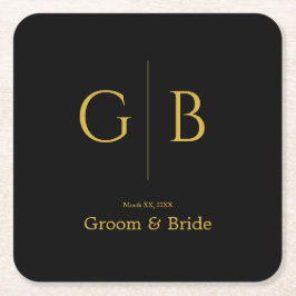 Stylish Square Paper Coasters for Wedding Events Kartonnen Onderzetters