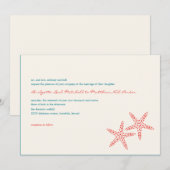 Stylish Starfish Wedding Invitting Kaart (Voorkant / Achterkant)