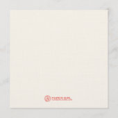 Stylish Starfish Wedding Menu Cards (Achterkant)