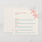 Stylish Starfish Wedding Menu Cards (Voorkant / Achterkant)