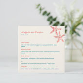 Stylish Starfish Wedding Menu Cards (Staand voorkant)