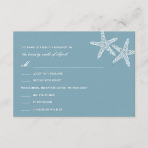 Stylish Starfish Wedding RSVP/Response-kaarten RSVP Kaartje