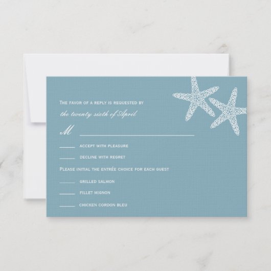 Stylish Starfish Wedding RSVP/Response-kaarten RSVP Kaartje (Voorkant)