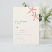 Stylish Starfish Wedding RSVP/Response-kaarten RSVP Kaartje (Staand voorkant)