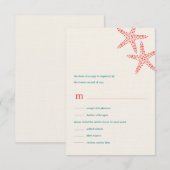 Stylish Starfish Wedding RSVP/Response-kaarten RSVP Kaartje (Voorkant / Achterkant)