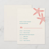 Stylish Starfish Wedding RSVP/Response-kaarten RSVP Kaartje (Voorkant / Achterkant)
