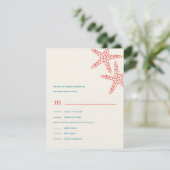Stylish Starfish Wedding RSVP/Response-kaarten RSVP Kaartje (Staand voorkant)