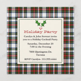 Stylish Stewart Dress Tartan Custom Holiday Party Kaart
