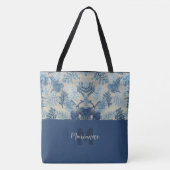 Stylish Stitched Floral Monogrammed Canvas tas (Voorkant)