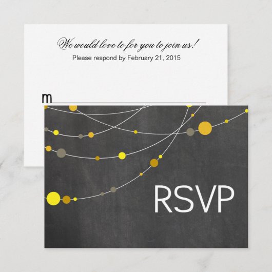 Stylish Strands RSVP krijtbord geel (Voorkant / Achterkant)