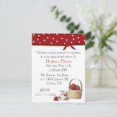 Stylish Strawberries Tea Party Invitation Kaart (Staand voorkant)