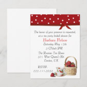 Stylish Strawberries Tea Party Invitation Kaart (Voorkant / Achterkant)