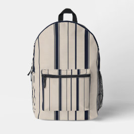 Stylish Striped Blue and Cream Backpack Bedrukte Rugzak