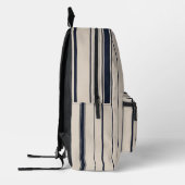 Stylish Striped Blue and Cream Backpack Bedrukte Rugzak (Links)