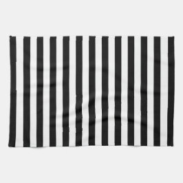 Stylish Striped White and Black Kitchen Towel Theedoek