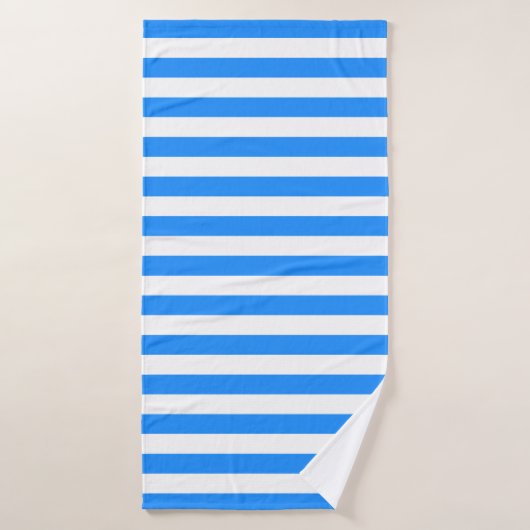 Stylish Striped White and Bright Blue Badhanddoek (Badhanddoek)