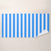 Stylish Striped White and Bright Blue Badhanddoek (Badhanddoek)