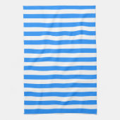 Stylish Striped White and Bright Blue Theedoek (Verticaal)