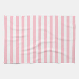 Stylish Striped White and Soft Pink Kitchen Towel Theedoek