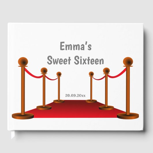 Stylish Sweet 16 Hollywood Red Carpet Birthday Gastenboek (Voorkant)