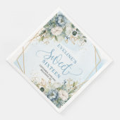 Stylish Sweet 16th Blue Floral Greenery Napkins Servet (Hoek)