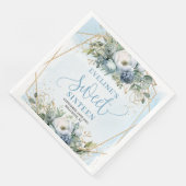 Stylish Sweet Sixteen Blue and Gold Floral Napkins Servet (Hoek)