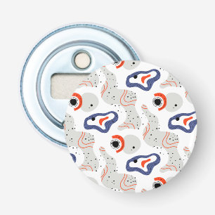 Stylish Swirls and Curbs Abstract Pattern Button Flesopener