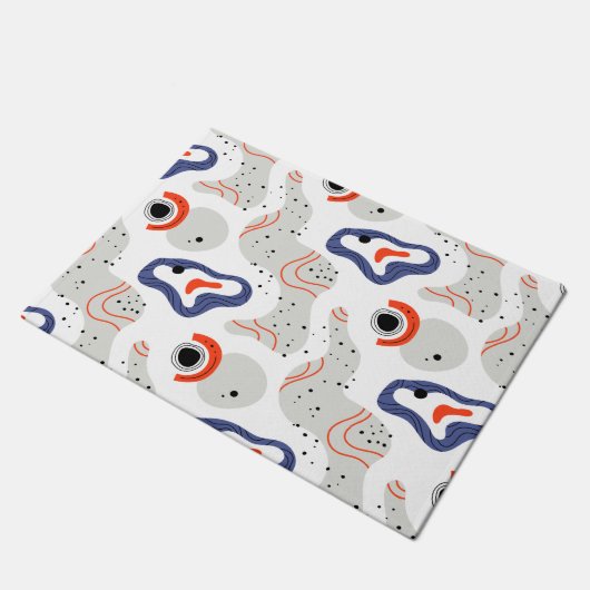 Stylish Swirls and Curbs Abstract Pattern Deurmat (Schuin)