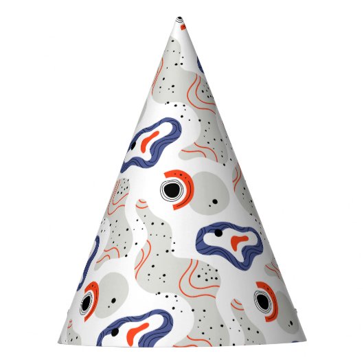 Stylish Swirls and Curbs Abstract Pattern Feesthoedjes (Voorkant)