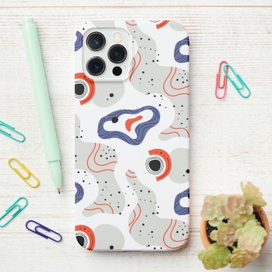 Stylish Swirls and Curbs Abstract Pattern iPhone Hoesje (Op bureau)