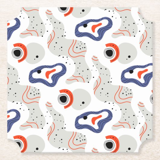 Stylish Swirls and Curbs Abstract Pattern Kartonnen Onderzetters (Voorkant)