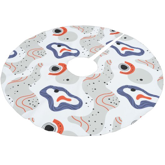 Stylish Swirls and Curbs Abstract Pattern Kerstboom Rok (Gekanteld)