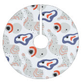 Stylish Swirls and Curbs Abstract Pattern Kerstboom Rok (Voorkant)