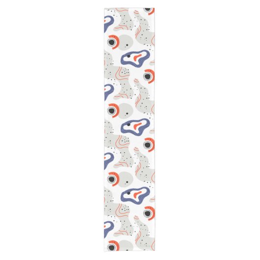 Stylish Swirls and Curbs Abstract Pattern Korte Tafelloper (Voorkant)
