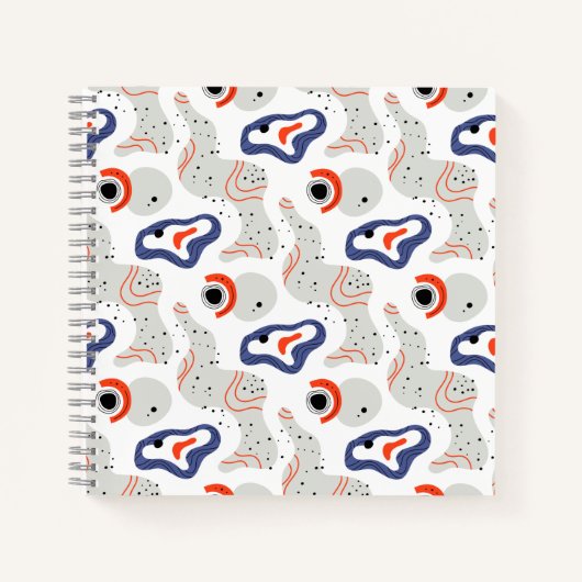 Stylish Swirls and Curbs Abstract Pattern Notitieboek (Voorkant)