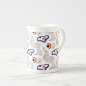 Stylish Swirls and Curbs Abstract Pattern Porselein Kop (Voorkant rechts)