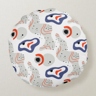 Stylish Swirls and Curbs Abstract Pattern Rond Kussen